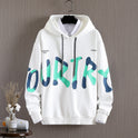 Printed Letter Men's Long-sleeved Shirt Loose Casual Hoodie Top