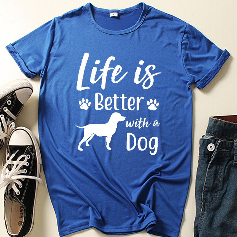 Our Dog Needed A Friend Letter Print Short-sleeve