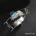 Feather Ring Female Turquoise Fashion