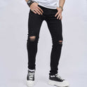 Men's Ripped Slim Fit Skinny Elastic Jeans