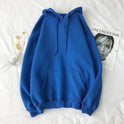 Pure color hooded plus fleece sweater Loose casual sweater