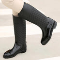 Women's High Tube Rain Shoes Diamond Lattice Rubber Shoes