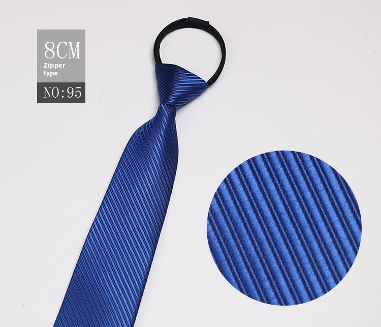 Black Men's Tie Striped Blue Business Tie Lazy Zip Tie In Stock Wholesale Pull Peels