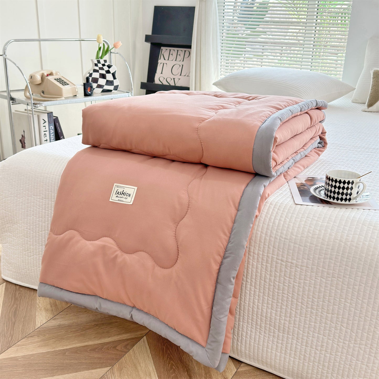 Summer Quilt Solid Color Air-conditioning Summer Cooling Duvet Double Gift Quilt Washable Single Thin Duvet