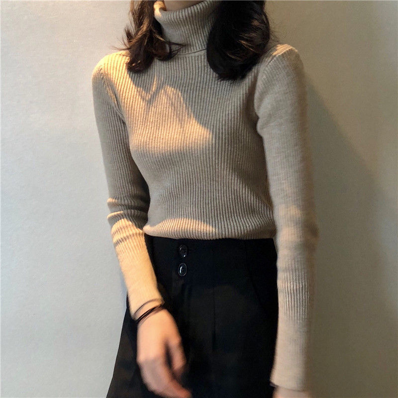 Women's Autumn Top Knitted Bottoming Shirt Turtleneck Sweater