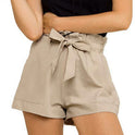 European And American A-line Shorts With Wood Ears