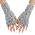 Knitted Half Gloves Female Cute Winter Open Finger Half Finger Student Male And Female Couple Wool