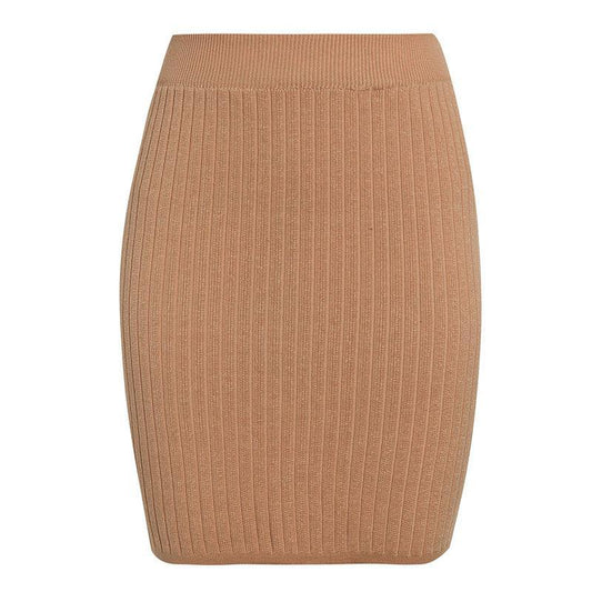 Korean women's high-waist split knit skirt