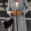 Long-sleeve Blazer-collar Double-breasted Nizi Coat