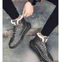 New style plus velvet thick warm high-top sneakers men's cotton shoes Korean fashion casual shoes