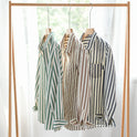 Men's Spring And Autumn Wear Striped Long Sleeve Shirt