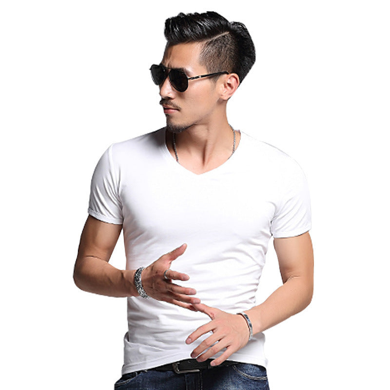 Men's solid color blank T-shirt