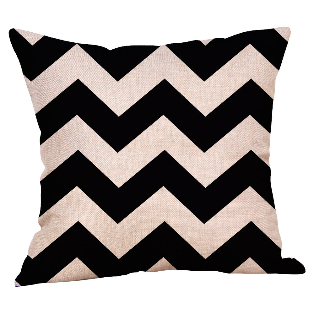 Linen Pillow Case Home Fabric Geometric Abstract