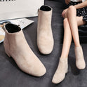 Medium Heel Thick Heel Simple Korean Style Suede Women's Short Boots Ladies Martin Boots