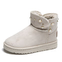 Round toe solid color snow boots