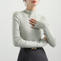 French Knitwear Women's Sweater New Apricot Color Long Sleeve