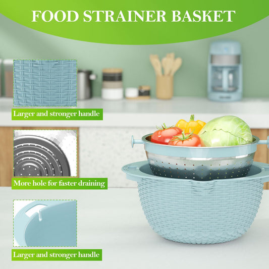 Household Rotatable Double-layer Vegetable Washing And Draining Basket