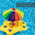 Thick PVC Water Inflatable Rainbow Coconut Tree Ice Bar Inflatable Cup Holder Drink Coaster