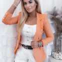 Explosive Autumn Simple Long-sleeved Double-breasted Suit Jacket For Women