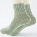 Pure color ethnic style retro thick warm wool socks