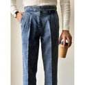 Denim Drooping Straight Curling Suit Pants