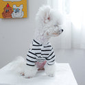 Teddy Four-legged Pet Clothing Black And White Striped Pocket Overalls