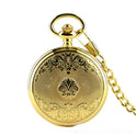 Flip Necklace Gold Double-sided Carved Shield Manual Manipulator Pocket Watch