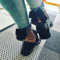 Female Lace-up Bow Fishnet Socks