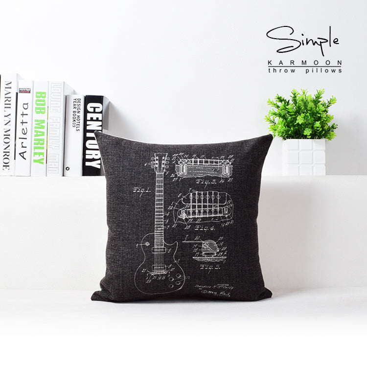 Vintage Camera Bicycle Cotton Linen Cushion