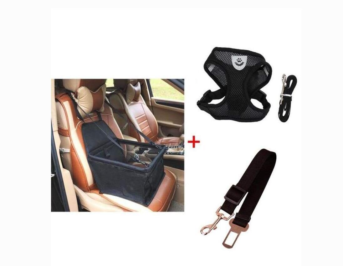 Luxury Pet's Safety Car Seat Carrier  Premium Harness & Leash set  Car Safety Belt