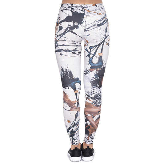 Ink figure printed cropped trousers