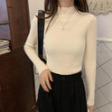 Women's Turtleneck Long-sleeved Shirt Pullover Wool Base Shirt