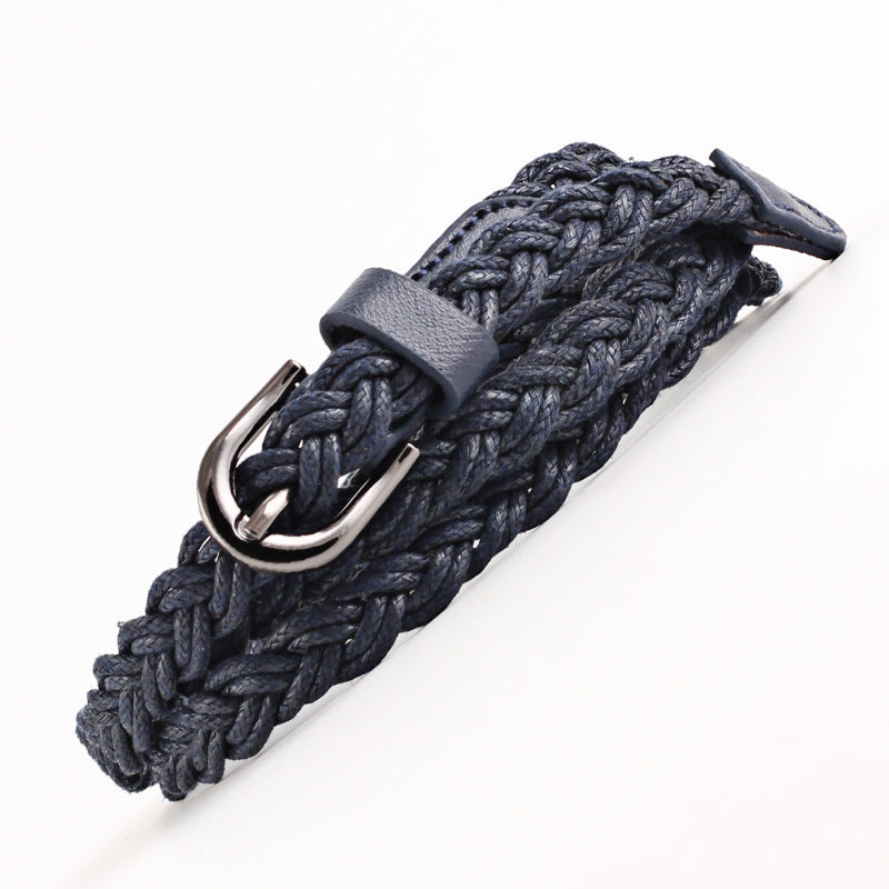 Retro Wax Rope Dress Woven Belt Dress Belt