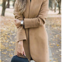 Autumn And Winter New Fashion Stand Collar Women's Woolen Coat