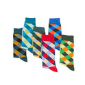 Color Diamond Lattice Men's Mid-calf Length Sock