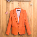 European and American women's candy color one button small suit lining Slim long-sleeved blazer