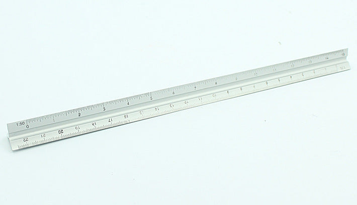 30cm Metal Silver Architect Technical Triangle Ruler