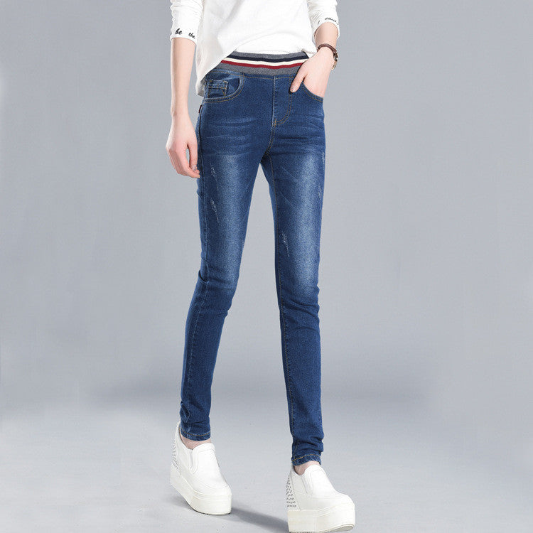 High waist pencil jeans