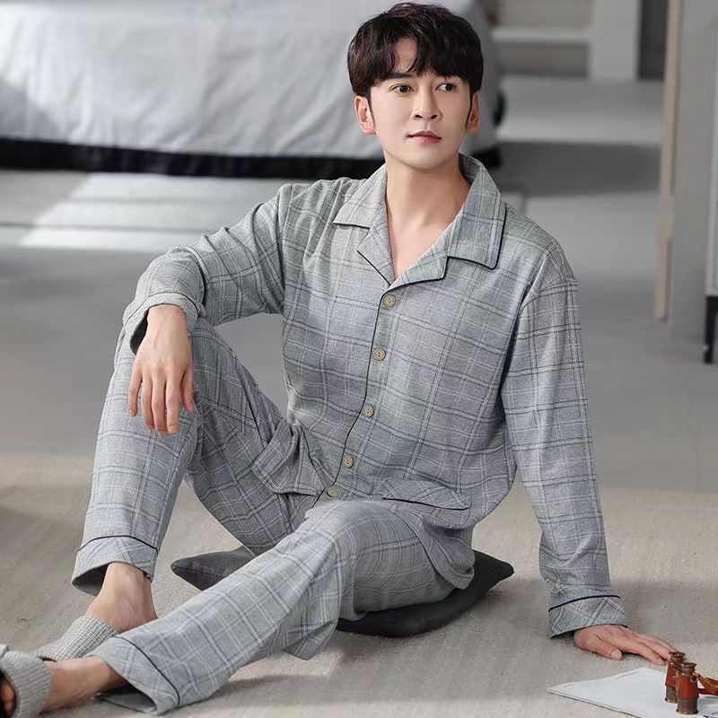 Spring And Autumn Loose Men's Pajamas Suit