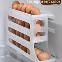 Refrigerator 4-Layer Automatic Egg Roller Sliding Egg Tray Refrigerator Side Door Large Capacity Holder Egg Storage Box Kitchen Gadgets