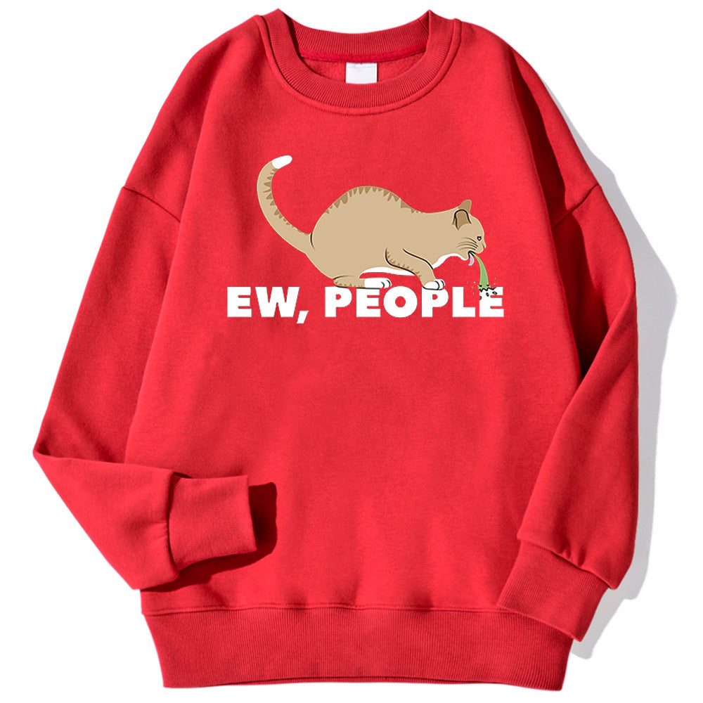 Fashion Personality Cat Print Sweatshirt Men