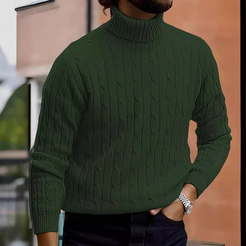 Men's Turtleneck Long Sleeve Sweater Casual Sweater Top