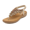 Women's Bohemian-style Beaded Rhinestone Buckle Sandals