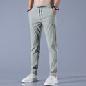 Summer Ice Silk Pants Men's Thin Business Casual Pants Stretch Breathable Straight-leg Tracksuit Pants