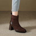 Fat Feet British Style Chunky Heel Booties