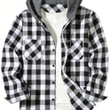 Men's Fashion Personality Plaid Hooded Shirt