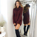 Popular spring and autumn new sexy high collar Long Sleeve Sweater Dress high collar knitted dress