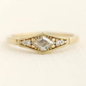 Simple Fashion Square Diamond Golden Ring Creative