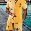 Coconut Tree 3d Printed Short Sleeve Shorts Suit