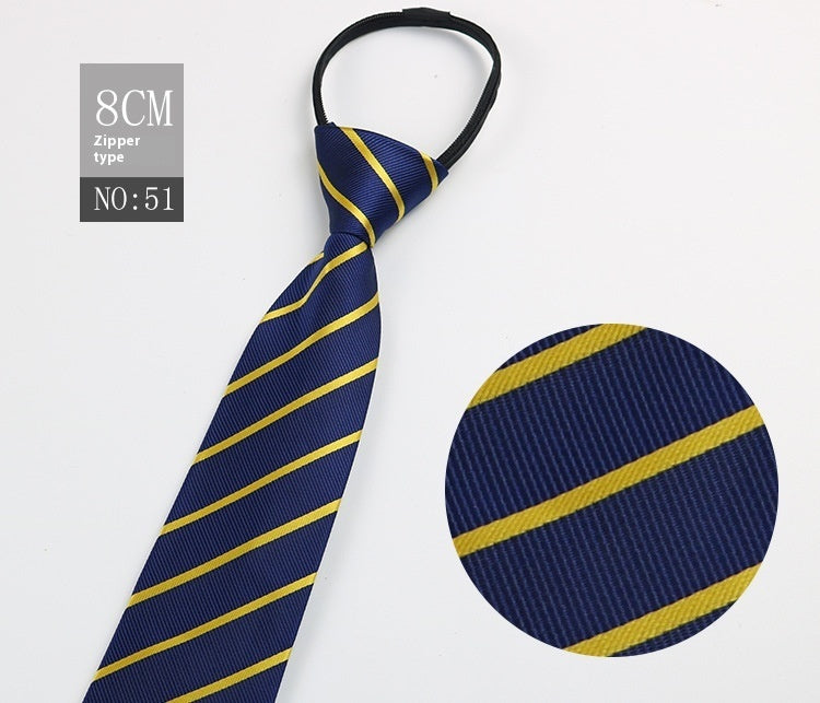 Black Men's Tie Striped Blue Business Tie Lazy Zip Tie In Stock Wholesale Pull Peels